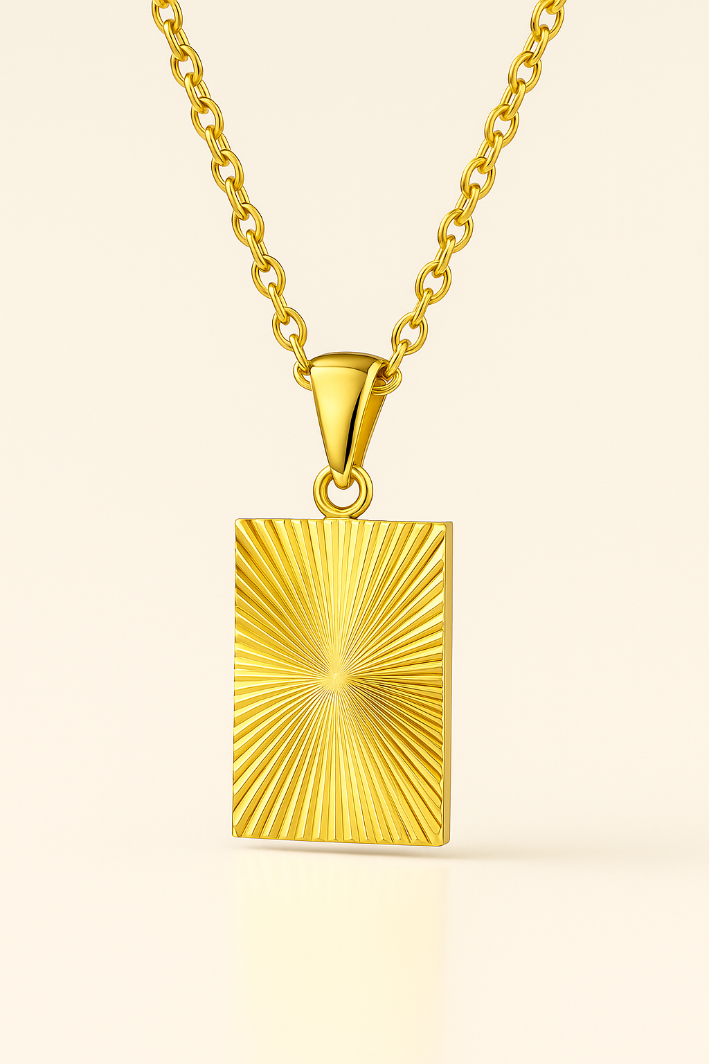 SYLANORA™ 18K Gold-Plated Stainless Steel Sunburst Choker Necklace – Elegant Heart & Sun Disc Pendant