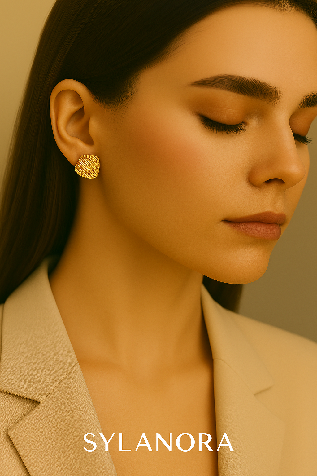 Sylanora™ – Vintage 18K Gold Textured Statement Earrings