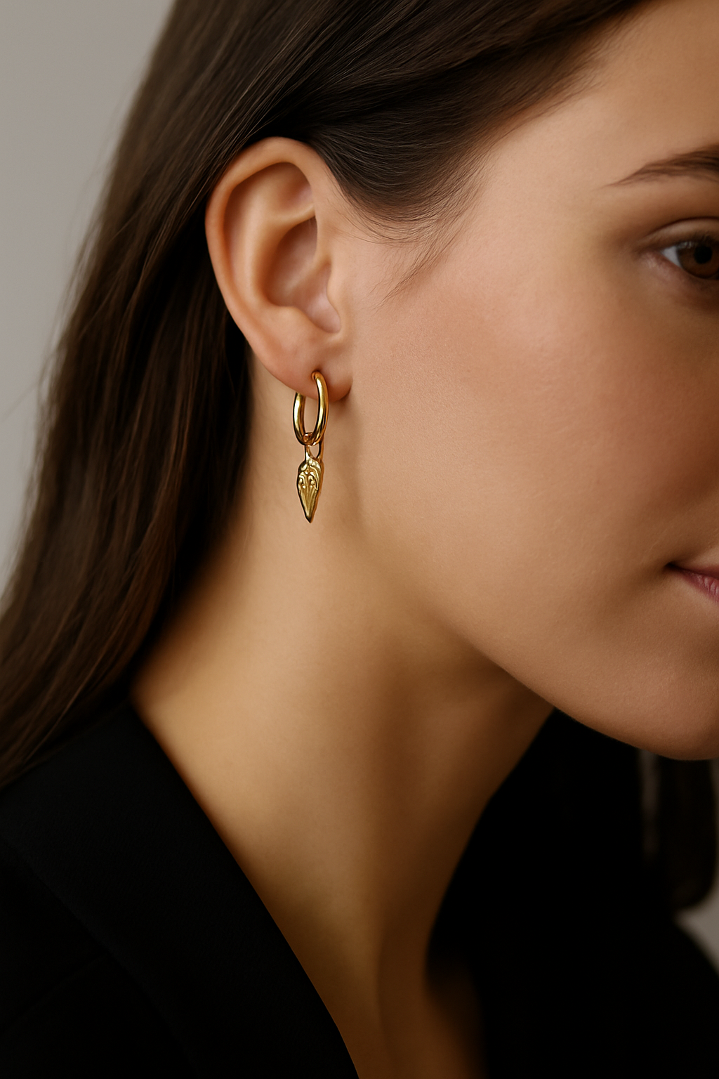 18K Gold-Plated Angel Wing Hoop Earrings – Timeless Elegance by Sylanora
