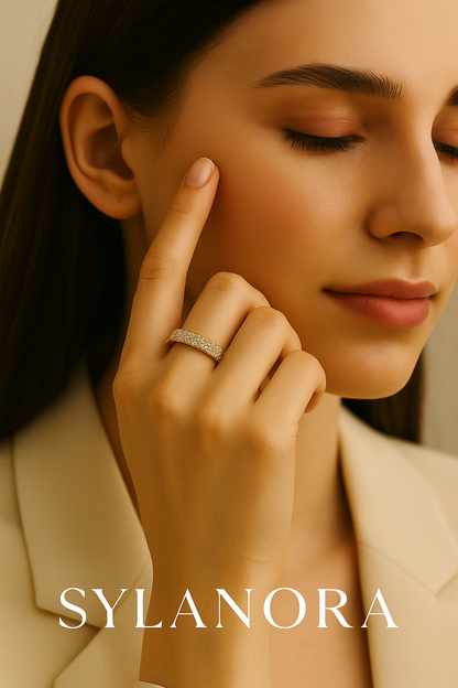 Sylanora™ 18K Gold Plated Zircon Stacking Ring – Dainty, Durable, Elegant