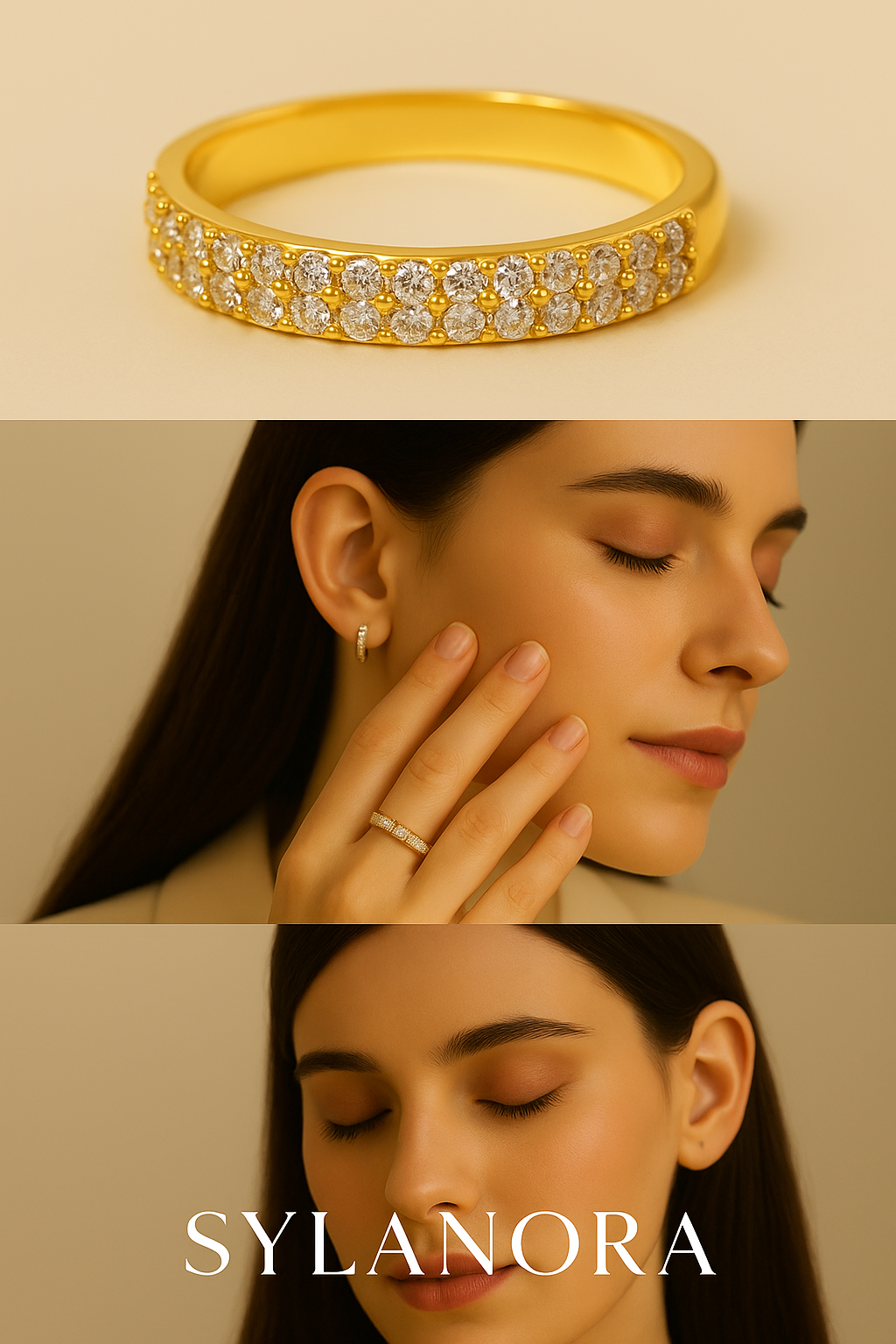 Sylanora™ 18K Gold Plated Zircon Stacking Ring – Dainty, Durable, Elegant