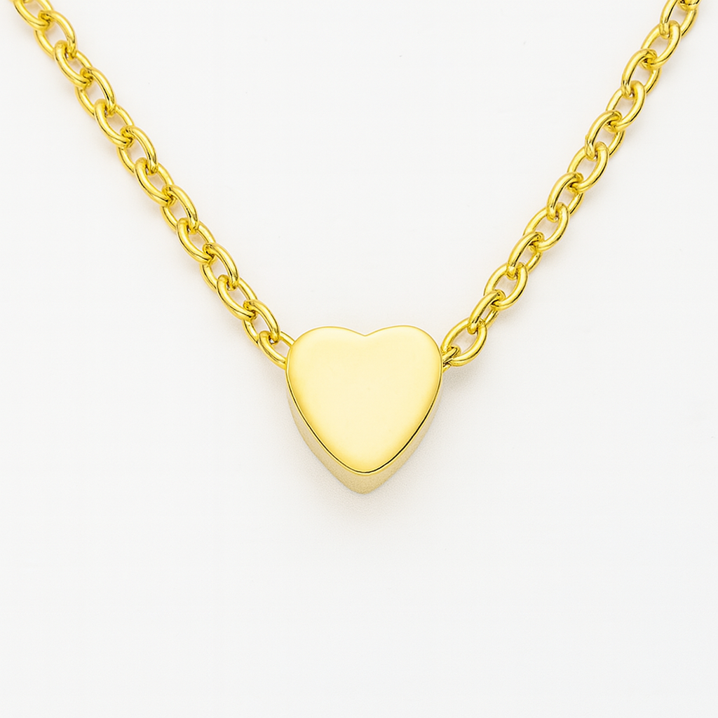 Unisex 14K Gold-Plated Heart Choker Necklace – Elegant & Sustainable Style
