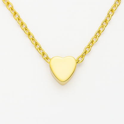 Unisex 14K Gold-Plated Heart Choker Necklace – Elegant & Sustainable Style