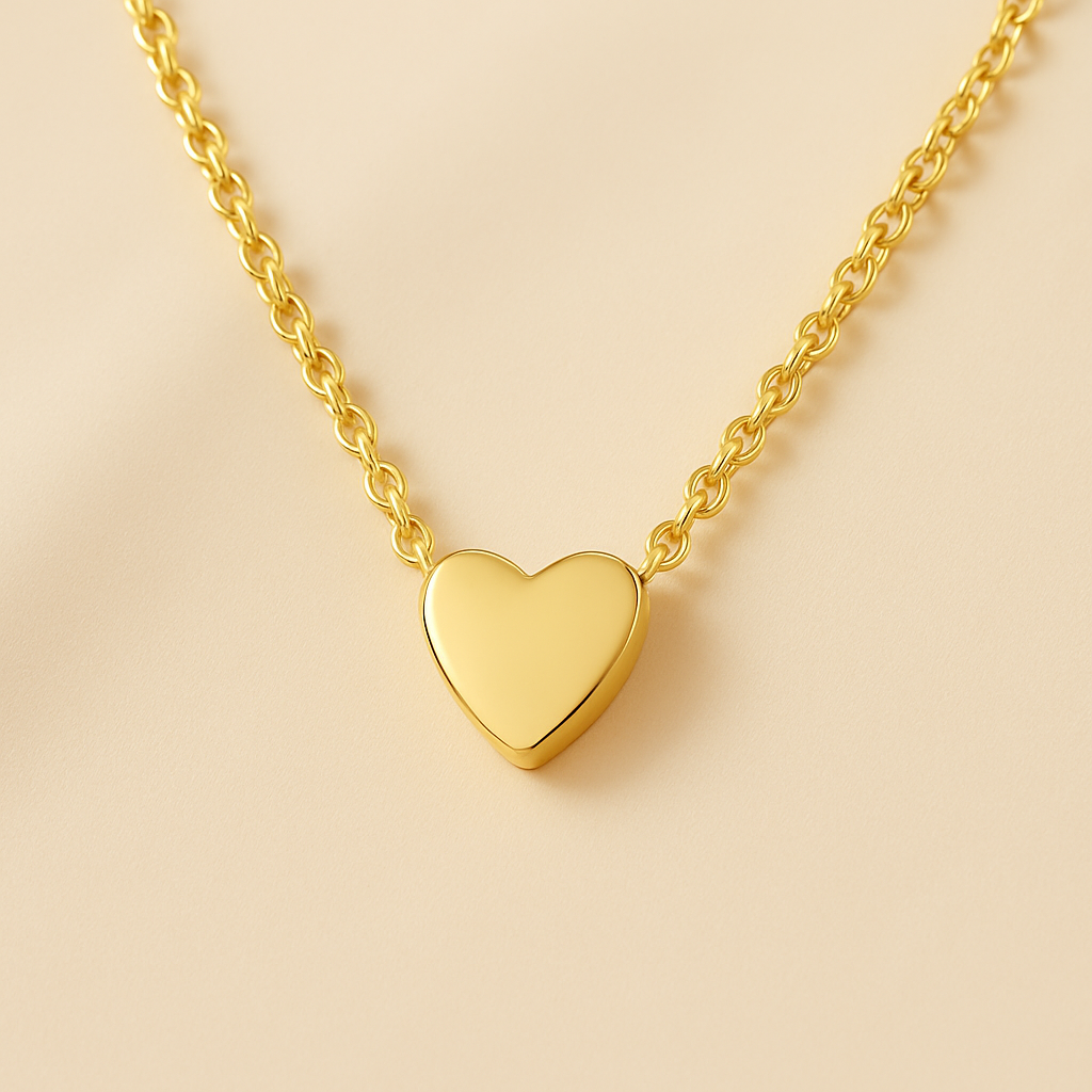 Unisex 14K Gold-Plated Heart Choker Necklace – Elegant & Sustainable Style
