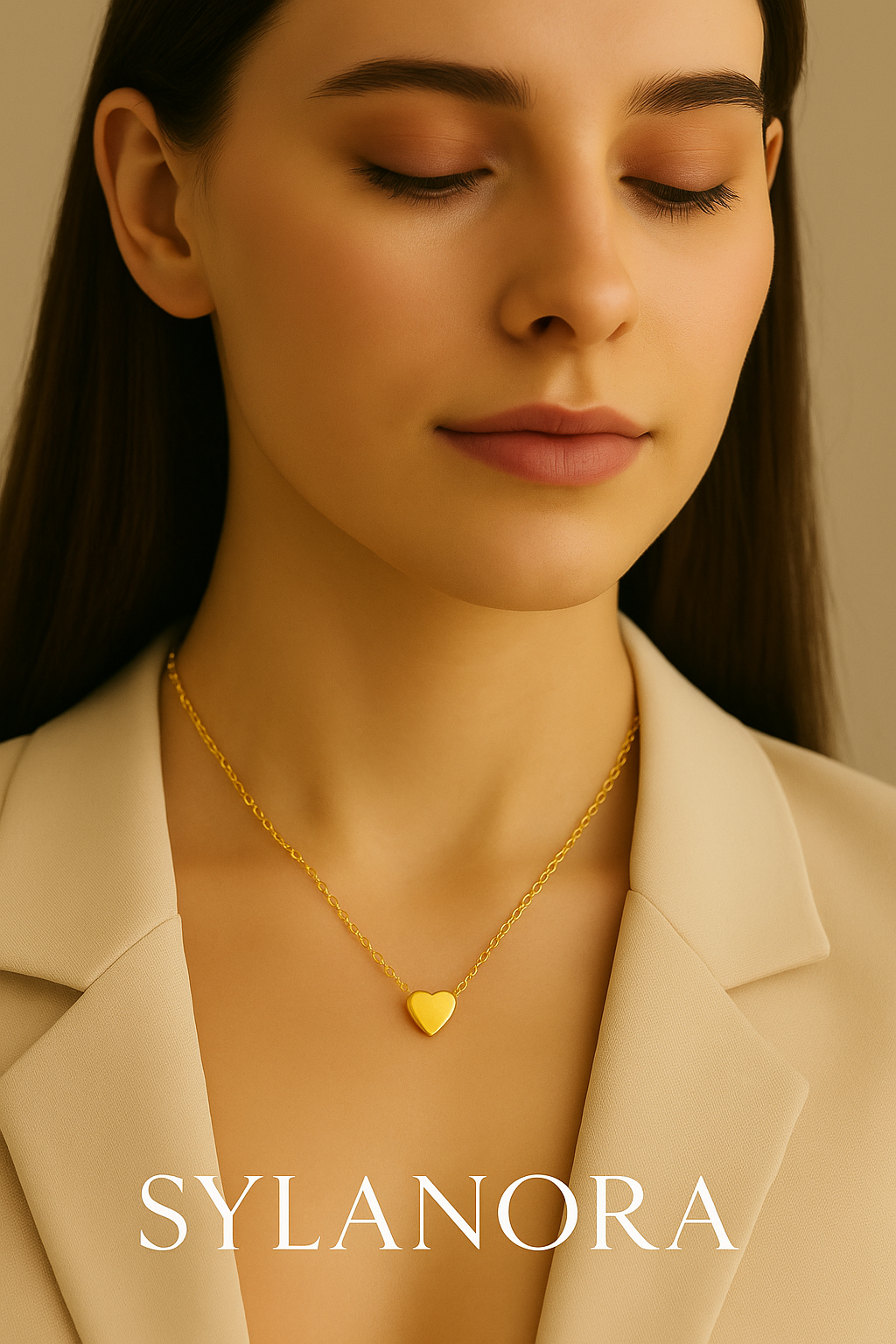 Unisex 14K Gold-Plated Heart Choker Necklace – Elegant & Sustainable Style