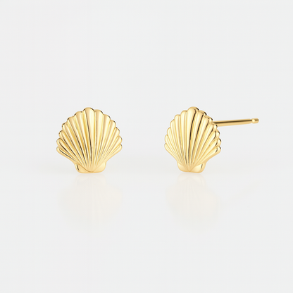 Elegant Shell Stud Earrings – Set of 10