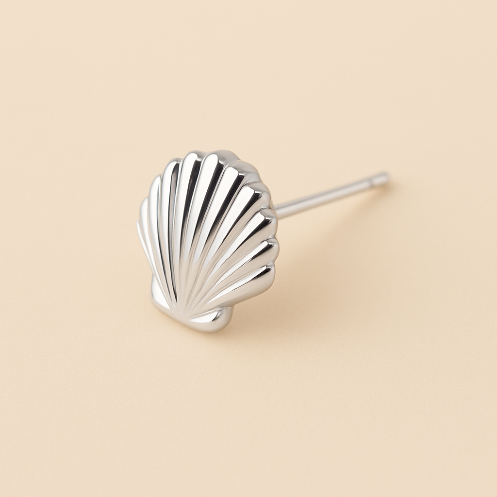 Elegant Shell Stud Earrings – Set of 10