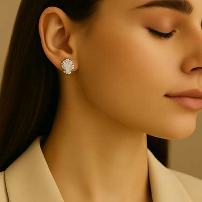 Elegant Shell Stud Earrings – Set of 10
