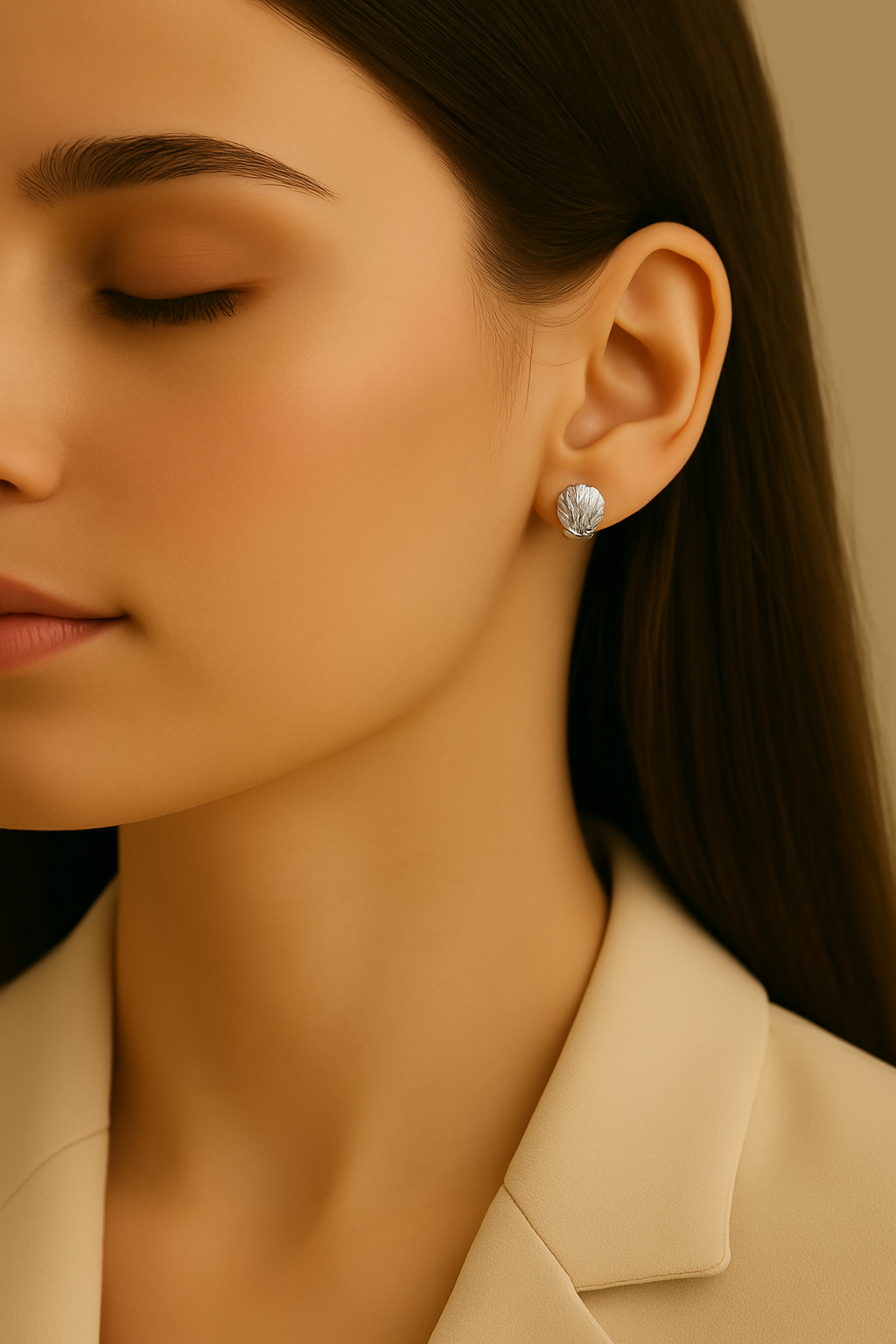 Elegant Shell Stud Earrings – Set of 10