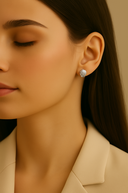 Elegant Shell Stud Earrings – Set of 10