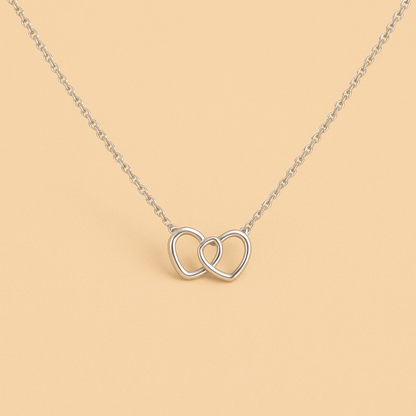 Sylanora™ – Heart Necklace in 18K Gold & Silver Finish (2-Tone Set)