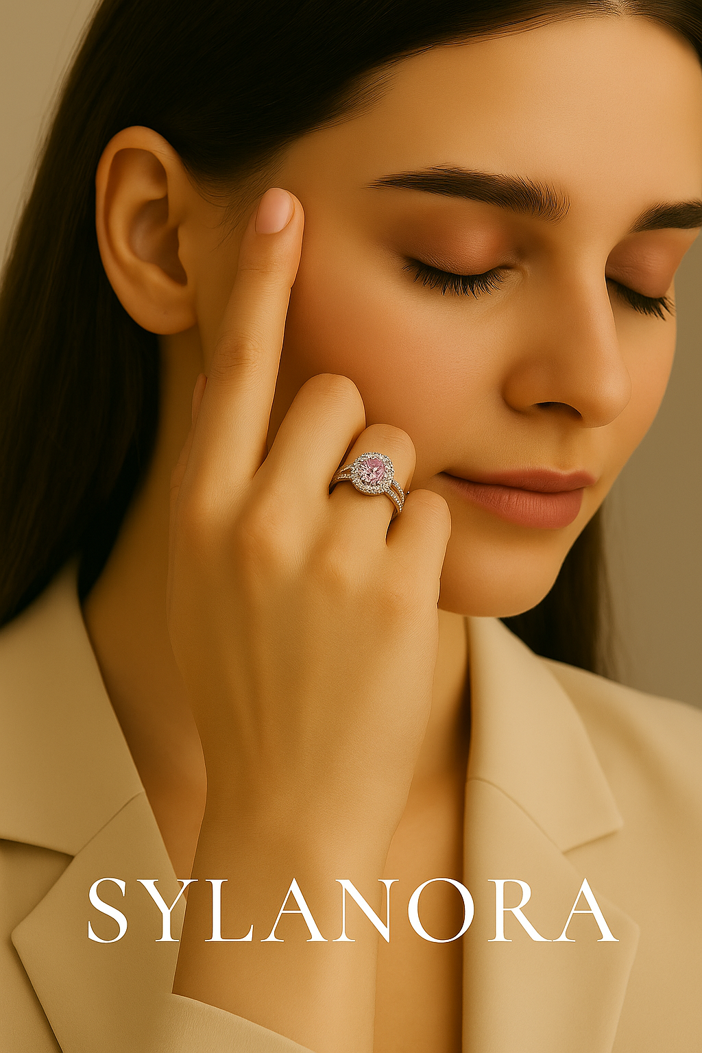 SYLANORA™ "LILIE & WHITE" – Elegant Engagement Ring with Brilliant Cubic Zirconia