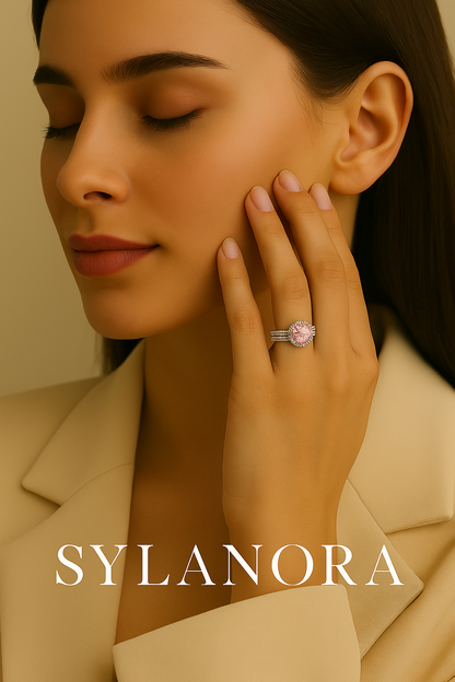 SYLANORA™ "LILIE & WHITE" – Elegant Engagement Ring with Brilliant Cubic Zirconia
