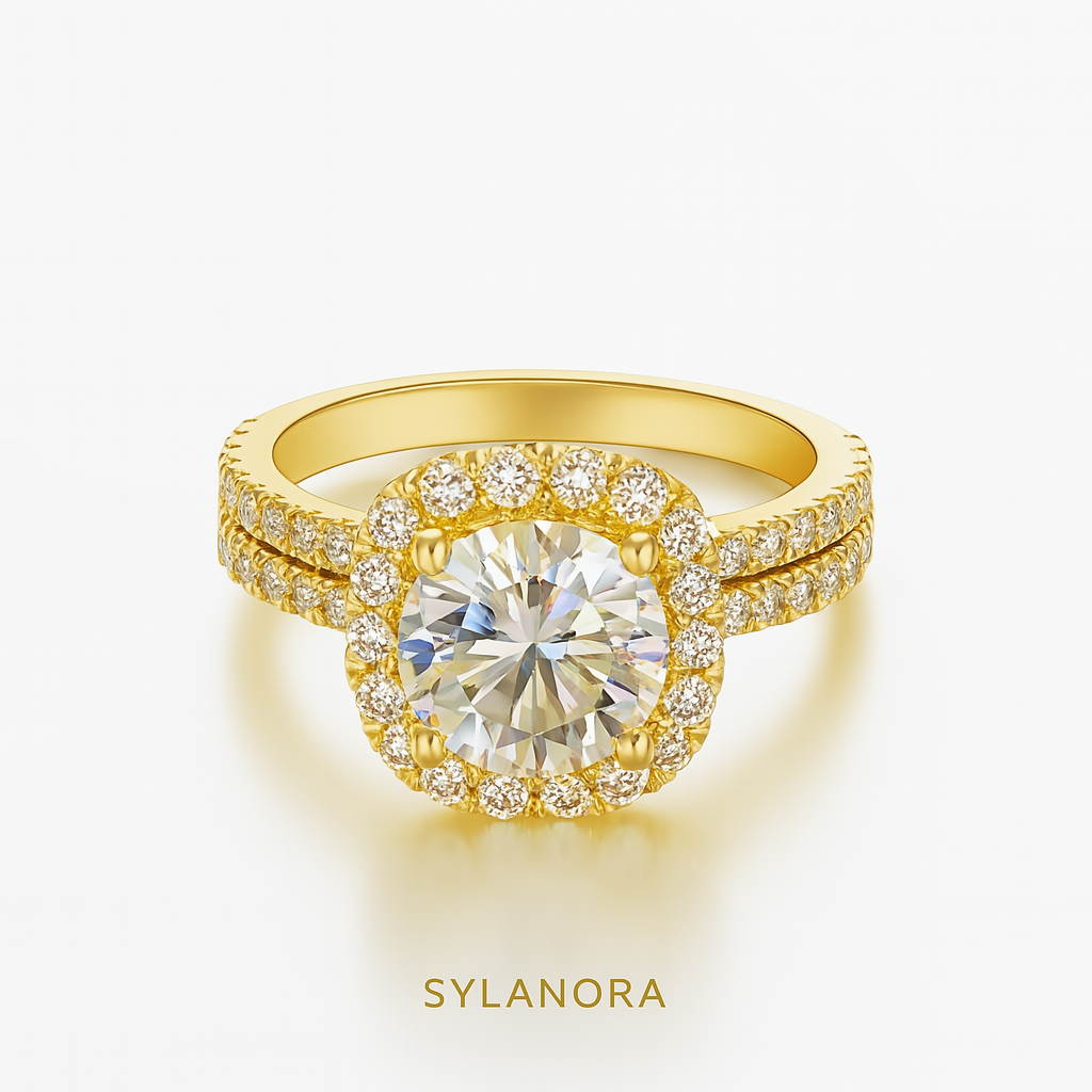 SYLANORA™ "LILIE & WHITE" – Elegant Engagement Ring with Brilliant Cubic Zirconia