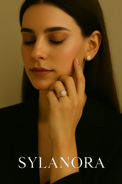 SYLANORA™ "LILIE & WHITE" – Elegant Engagement Ring with Brilliant Cubic Zirconia