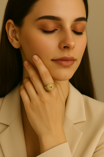 SYLANORA™ "LILIE & WHITE" – Elegant Engagement Ring with Brilliant Cubic Zirconia