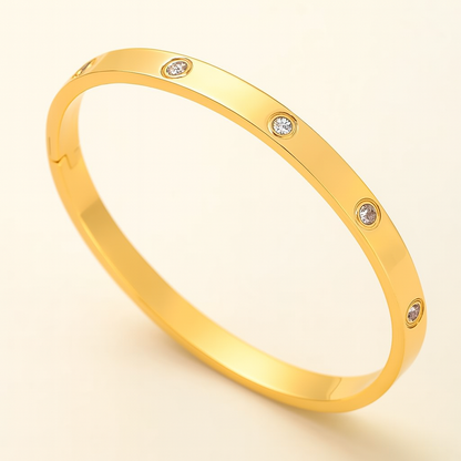 Elegant Titanium Steel Bracelet with Full Zircon – Stainless Steel