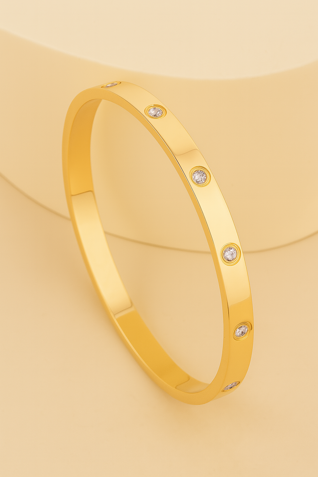 Elegant Titanium Steel Bracelet with Full Zircon – Stainless Steel