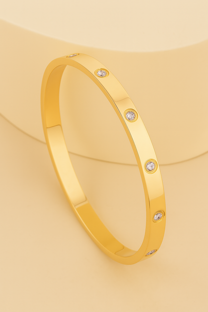 Elegant Titanium Steel Bracelet with Full Zircon – Stainless Steel