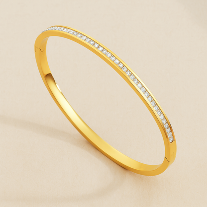 Elegant Titanium Steel Bracelet with Full Zircon – Stainless Steel