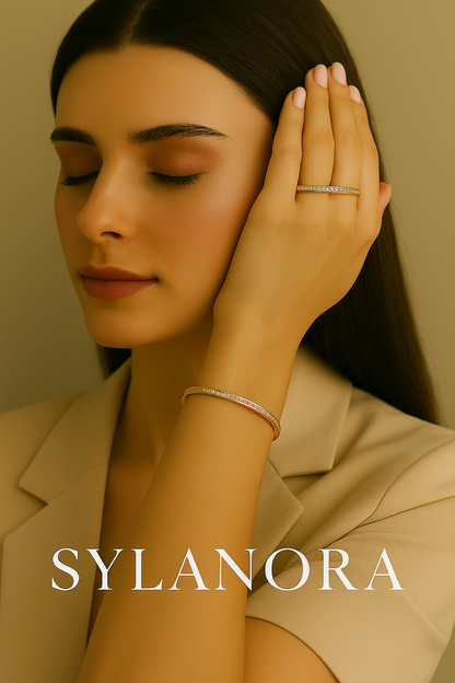 Elegant Titanium Steel Bracelet with Full Zircon – Stainless Steel