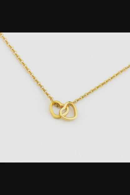 Sylanora™ – Heart Necklace in 18K Gold & Silver Finish (2-Tone Set)